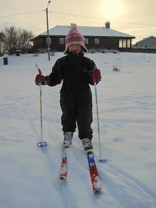 Livia går på ski